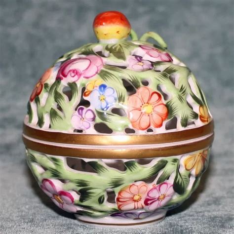 Silvestri Metal Reticulated Container, Trinket Box, Potpourri 